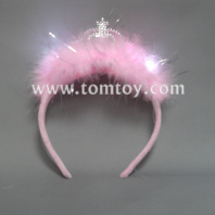 pink fluffy led crown tiara tm101-049-pk  